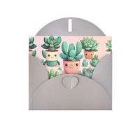WZYCWB Lovely succulent plants Patterned Gray Holiday Card (6x4) with Envelope. Suitable for birthdays, weddings, and condolences.