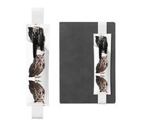 WZYCWB Lucky Owl Leather Pen Holder Bookmark, Adjustable Leather Pen Holder, Perfect for Back to School Christmas Gifts