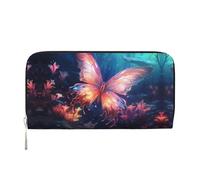 WZYCWB Magic Butterfly Printed zippered wallet perfect for travel, business, and everyday wear. Holds cell phones and cash.