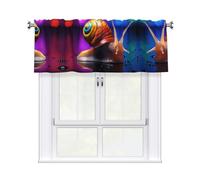 WZYCWB Magical Colored Snails Printed Curtain Valance, 54 inches Wide × 18 inches high, Suitable for Door and Window partitions