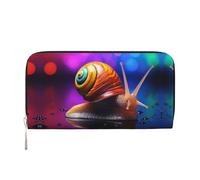 WZYCWB Magical Colored Snails Printed zippered wallet perfect for travel, business, and everyday wear. Holds cell phones and cash.