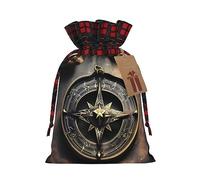 WZYCWB Magical Design Norse Runes Compass Christmas Gift Bags for Christmas Party Supplies Decorations, 8.3 * 11.8 Inch Colorblock Burlap Drawstring Gift Bags,