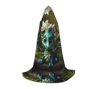 WZYCWB Magical little menglong M Printed youth hooded cloak perfect for wizards and role-play costumes (S-L)