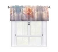 WZYCWB Magical White Roses Printed Curtain Valance, 54 inches Wide × 18 inches high, Suitable for Door and Window partitions