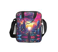 WZYCWB Magnificent city Transparent Shoulder Bag Lunch Handbag with Zipper and Shoulder Strap for Women Men Work Shopping