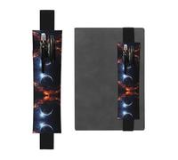 WZYCWB Magnificent Planet Printed Large-Capacity PVC Pen Holder + Creative Diary Pen Bag Set with Elastic Band Anti-Slip Design