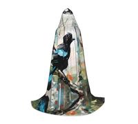 WZYCWB Magpie Graffiti L Printed youth hooded cloak perfect for wizards and role-play costumes (S-L)