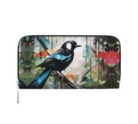 WZYCWB Magpie Graffiti Printed zippered wallet perfect for travel, business, and everyday wear. Holds cell phones and cash.