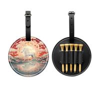 WZYCWB Majestic White Horse Special Printed Golf tee Storage Bag - Portable Hanging Buckle Design