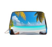 WZYCWB Maldives Holidays Printed Leather Cosmetic Bag - Stylish and Portable Cosmetic Storage Bag