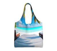 WZYCWB Maldives Holidays Printed Women's Canvas Bag - Shoulder Handbag - Suitable for Daily Travel, School, Travel