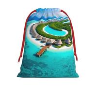 WZYCWB Maldives Scenery L Printed Gift Bags - Perfect for Weddings, Christmas, and Holidays - S/M/L