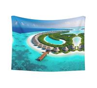 WZYCWB Maldives Scenery Medium Printed pet Blanket - Suitable for pet kennels/Dog beds/cat Baskets