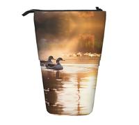 WZYCWB Mallard Ducks at Sunset Printed Retractable Pen Holder Suitable for use as a Simple Cosmetic Bag, Wallet, etc.