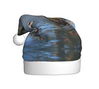 WZYCWB Mallard ducks swimming Patterned Santa hat, suitable for Christmas parties, New Year's Eve parties, and stage performances.