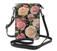 WZYCWB Many beautiful roses Lightweight leather crossbody phone bag, women's shoulder bag cell phone wallet, travel bag with credit card slots,