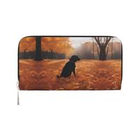 WZYCWB many cartoon dollars Leather clutch bags zipper wallets and card holders are perfect for travel or daily use, Leaves With Dogs, One Size