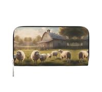 WZYCWB many cartoon dollars Leather clutch bags zipper wallets and card holders are perfect for travel or daily use, Lots Of Cute Sheep, One Size