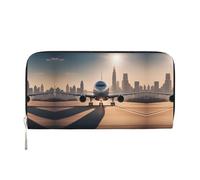 WZYCWB many cartoon dollars Leather clutch bags zipper wallets and card holders are perfect for travel or daily use, Landing Airplane, One Size