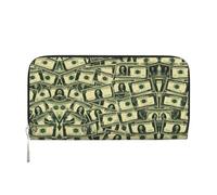 WZYCWB many cartoon dollars Leather clutch bags zipper wallets and card holders are perfect for travel or daily use, Many Cartoon Dollars, One Size