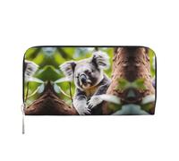 WZYCWB many cartoon dollars Leather clutch bags zipper wallets and card holders are perfect for travel or daily use, Happy Cute Koala, One Size