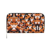 WZYCWB many cartoon dollars Leather clutch bags zipper wallets and card holders are perfect for travel or daily use, Lots Of Cartoon Little Foxes, One Size
