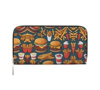 WZYCWB many cartoon dollars Leather clutch bags zipper wallets and card holders are perfect for travel or daily use, Lots Of Tasty Food, One Size
