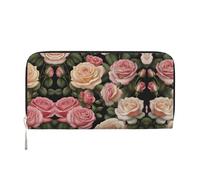 WZYCWB many cartoon dollars Leather clutch bags zipper wallets and card holders are perfect for travel or daily use, Many Beautiful Roses, One Size