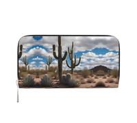 WZYCWB many cartoon dollars Leather clutch bags zipper wallets and card holders are perfect for travel or daily use, Lots of Cactus, One Size