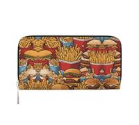 WZYCWB many cartoon dollars Leather clutch bags zipper wallets and card holders are perfect for travel or daily use, Lots Of Cute Fries, One Size