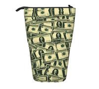 WZYCWB Many Cartoon Dollars Printed Retractable Pen Holder Suitable for use as a Simple Cosmetic Bag, Wallet, etc.
