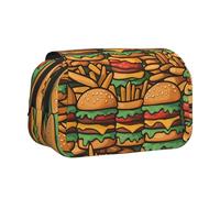 WZYCWB many cute burgers Portable Pencil Case ideal for organizing pens in the office or storing makeup brushes
