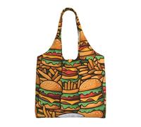 WZYCWB many cute burgers Printed Single Shoulder Commuter Canvas Bag, Grocery Shopping Bag, Daily Use Canvas Bag