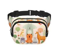 WZYCWB Many Cute Cartoon Animals Sports Waist Bag, Trendy and Fashionable Crossbody Bag, Lightweight Travel Small Bag