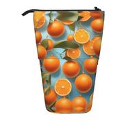 WZYCWB Many Delicious Oranges Printed Retractable Pen Holder Suitable for use as a Simple Cosmetic Bag, Wallet, etc.