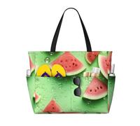 WZYCWB Many pieces of watermelon Beach bag large travel bag gym swimming pool zipper storage bag