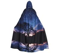WZYCWB many stars Printed Hooded Cape - Perfect for Halloween parties, theatrical performances, and photoshoots.