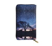 WZYCWB many stars Printed leather wallet, 7.5 x 4.1-inch long credit card holder, portable travel cash wallet