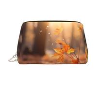 WZYCWB Maple Leaf in The Sun Printed Leather Cosmetic Bag - Stylish and Portable Cosmetic Storage Bag