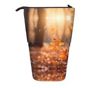 WZYCWB Maple Leaf in The Sun Printed Retractable Pen Holder Suitable for use as a Simple Cosmetic Bag, Wallet, etc.