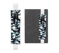 WZYCWB Marine camouflage Diary pencil pouches, PVC pen holders and pen holders with elastic bands, and bookmarks are the best gift choices., White, One Size