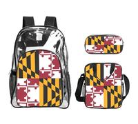 WZYCWB Maryland State Flag Printed backpack set | Lunch bag and pencil case | Perfect for work, business trips, and vacations.