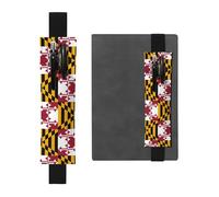 WZYCWB Maryland State Flag Printed Large-Capacity PVC Pen Holder + Creative Diary Pen Bag Set with Elastic Band Anti-Slip Design