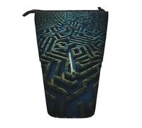 WZYCWB Maze Town Printed Retractable Pen Holder Suitable for use as a Simple Cosmetic Bag, Wallet, etc.