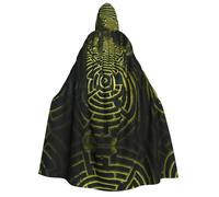 WZYCWB mazes Printed Hooded Cape - Perfect for Halloween parties, theatrical performances, and photoshoots.