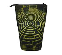 WZYCWB Mazes Printed Retractable Pen Holder Suitable for use as a Simple Cosmetic Bag, Wallet, etc.