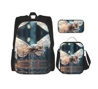 WZYCWB Mechanical Firefly School Bag + Pencil case + Lunch Bag Combination Backpack Suitable for Everyday Commuting