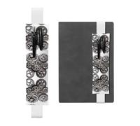 WZYCWB Mechanical gears Leather Pen Holder Bookmark, Adjustable Leather Pen Holder, Perfect for Back to School Christmas Gifts