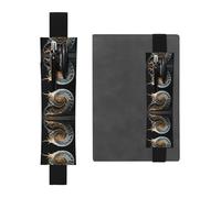 WZYCWB Mechanical Shell Printed Large-Capacity PVC Pen Holder + Creative Diary Pen Bag Set with Elastic Band Anti-Slip Design