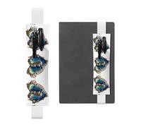 WZYCWB Mediterranean Leather Pen Holder Bookmark, Adjustable Leather Pen Holder, Perfect for Back to School Christmas Gifts